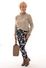 Travel broek giraffe print marineblauw