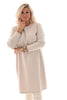 Tuniek sweater ronde hals met split beige