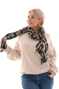 Sweater ronde hals stiksel beige