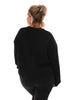 Sweater ronde hals stiksel zwart