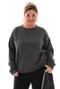 Sweater ronde hals stiksel grijs