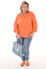 Katoenen blouse bloem detail oranje