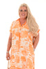 Tuniek silky met bies safari oranje