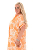 Tuniek silky met bies safari oranje