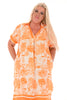 Tuniek silky met bies safari oranje