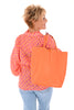 Korte blouse roezel schelp fuchsia/oranje