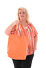 Blouse korte mouwen gestreept oranje