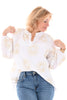 Katoenen blouse lurex zonnebloem wit