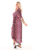 Overslag jurk roezel panter roze