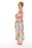 Overslag jurk roezel bloem roomwit