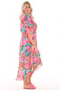 Overslag jurk roezel bloem roze