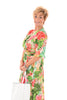 Overslag jurk roezel bloem groen
