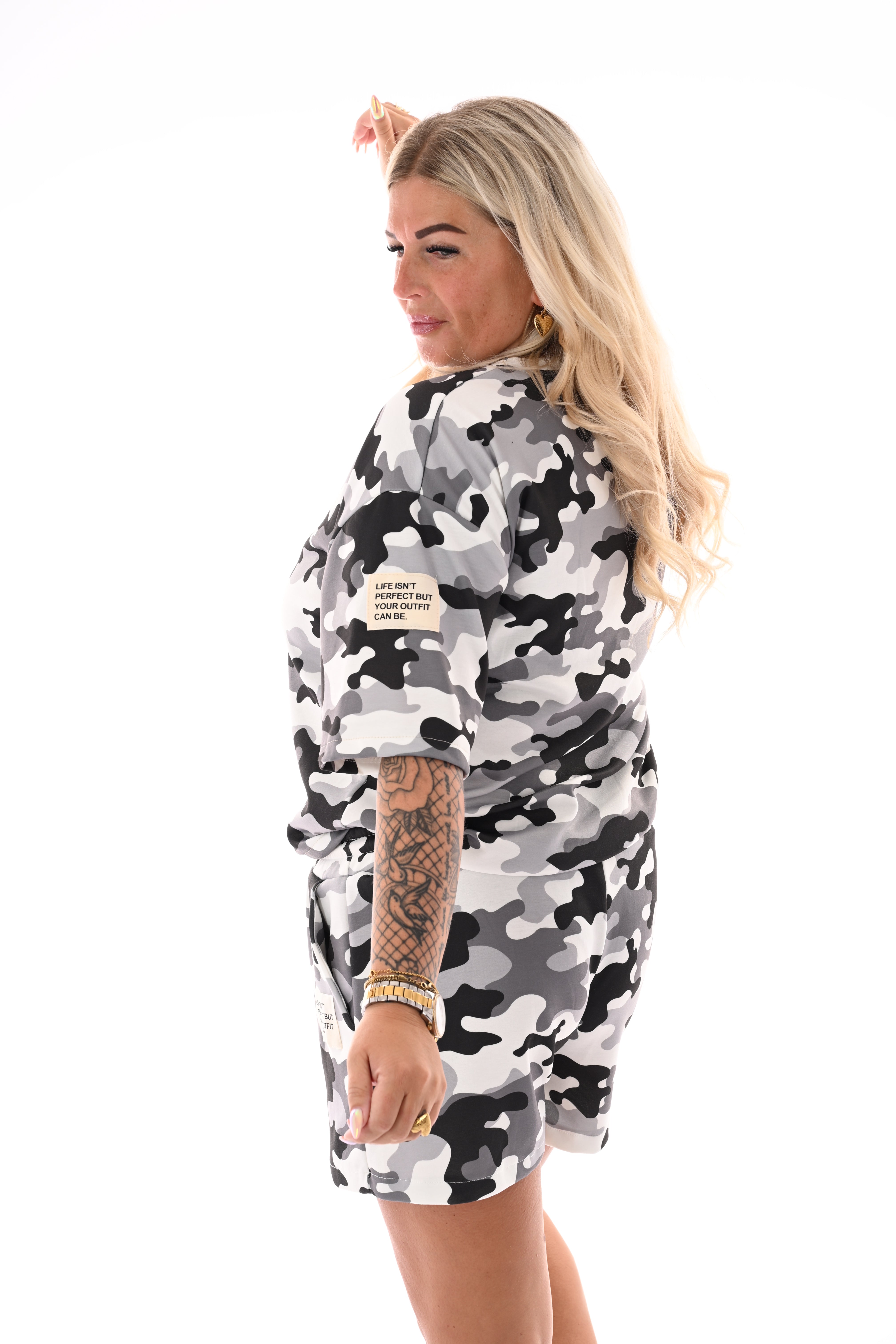 Twinset army met embleem lichtgrijs/wit