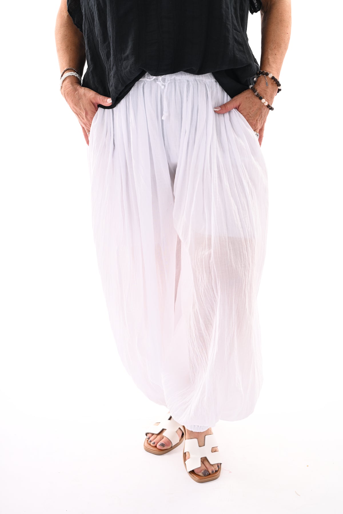 Ballon broek uni wit
