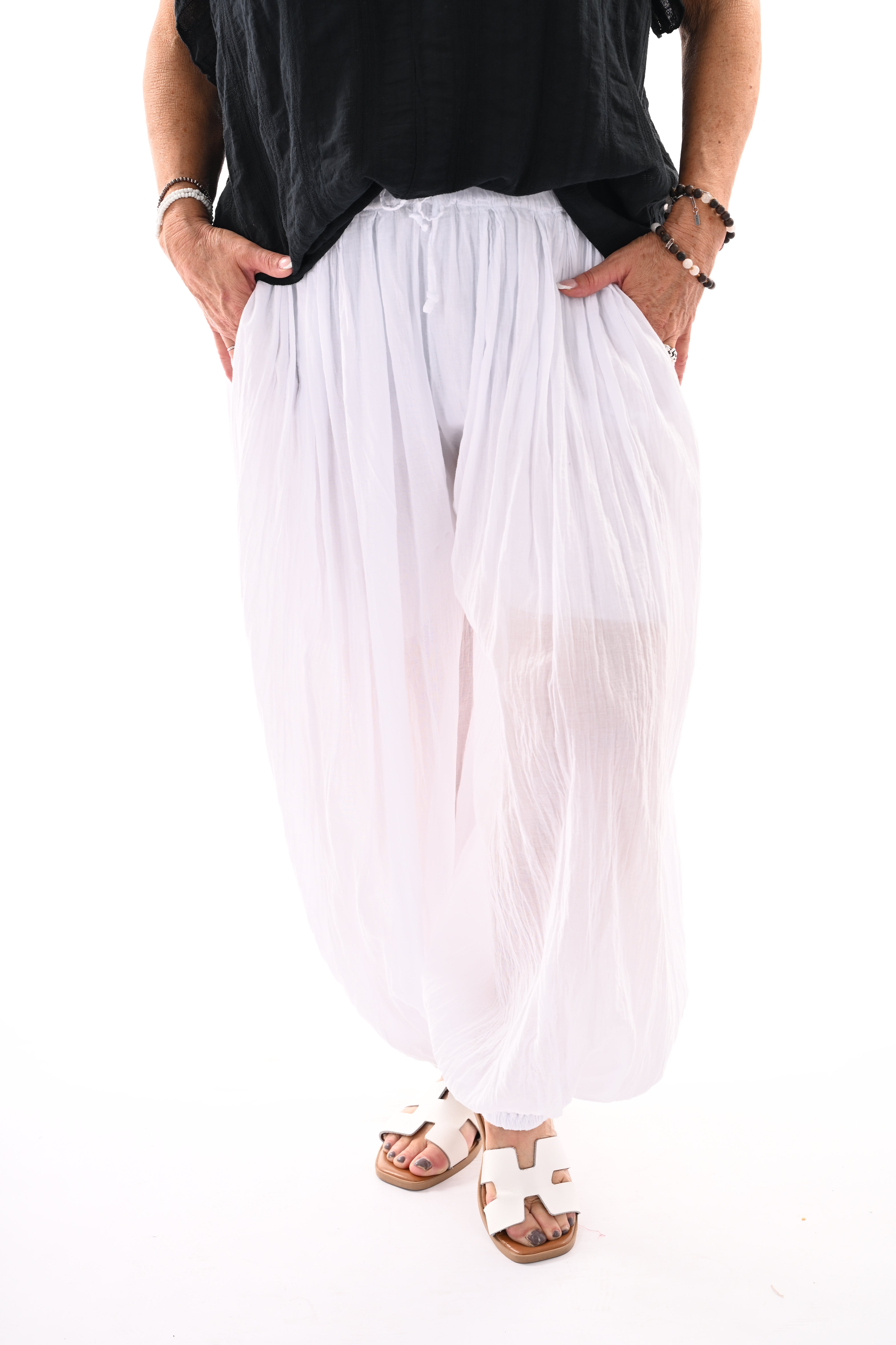 Ballon broek uni wit