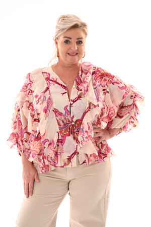 Blouse blad fuchsia