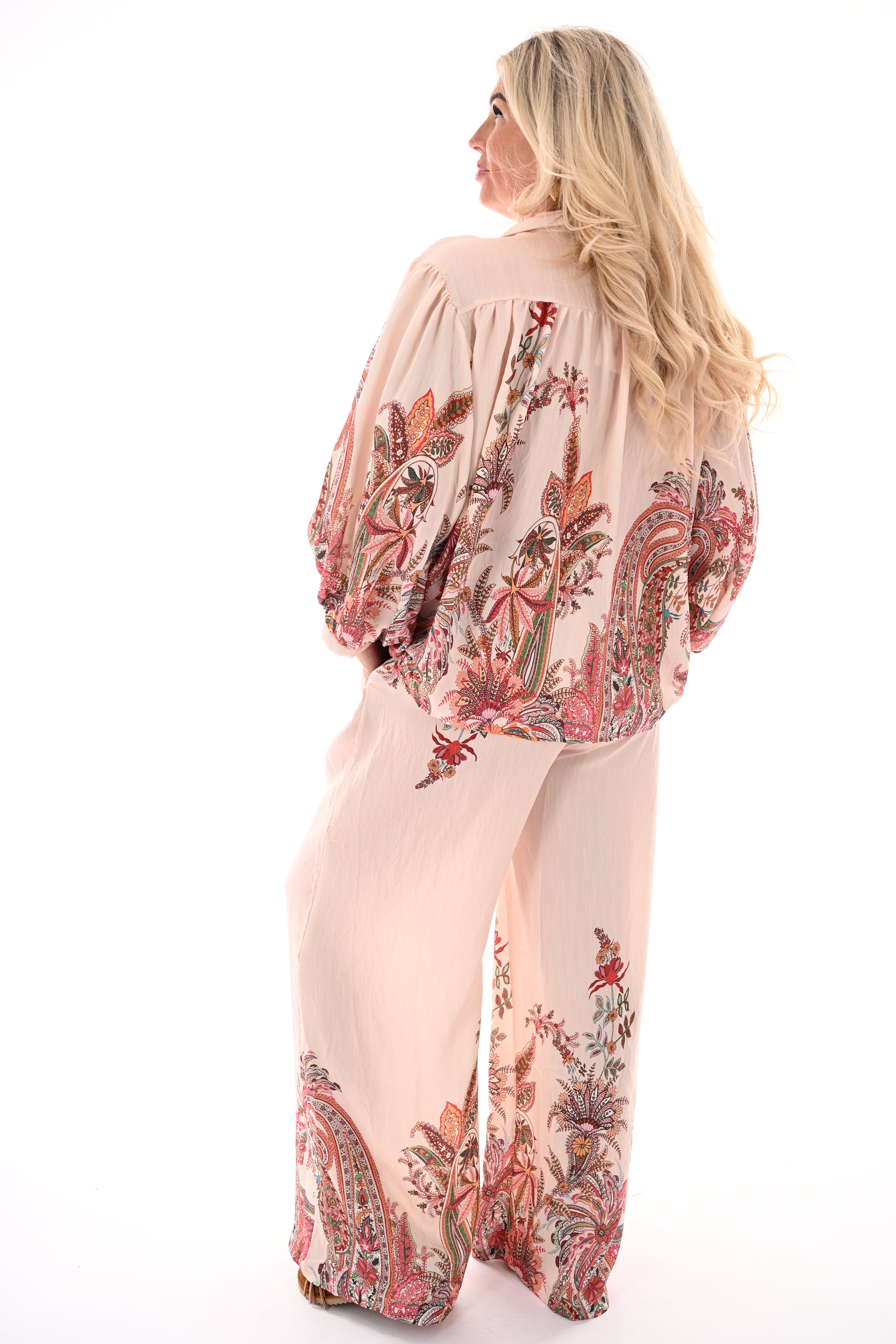 Tweedelig set paisley poederroze
