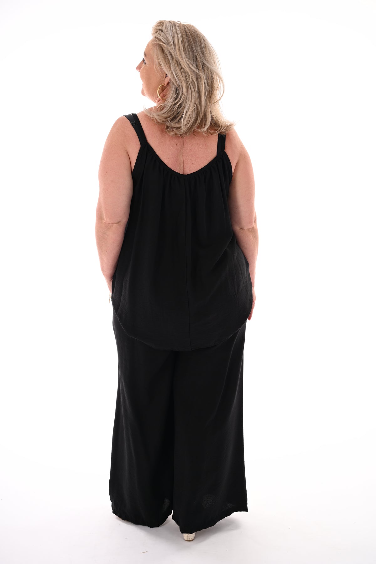 Tweedelig set top schelpjes zwart