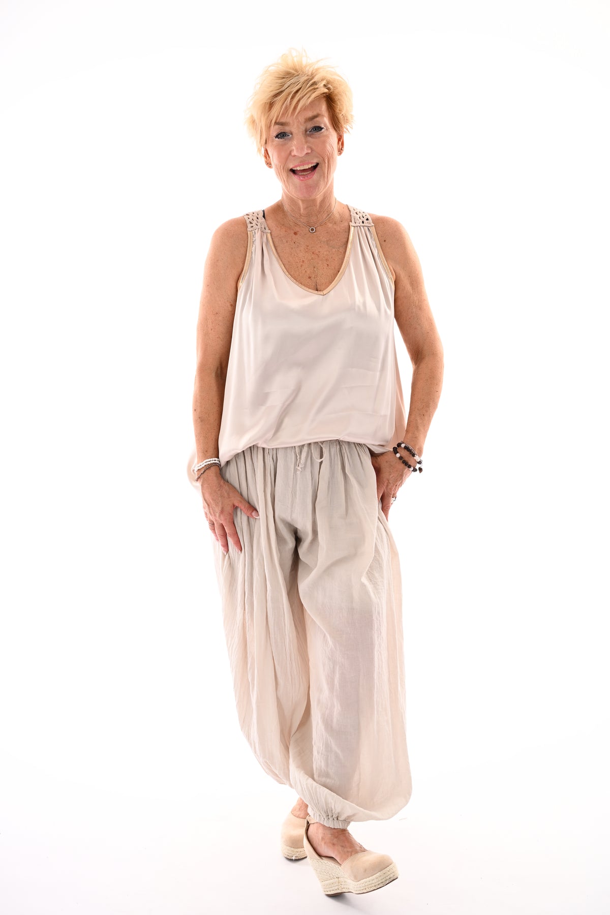 Ballon broek uni beige