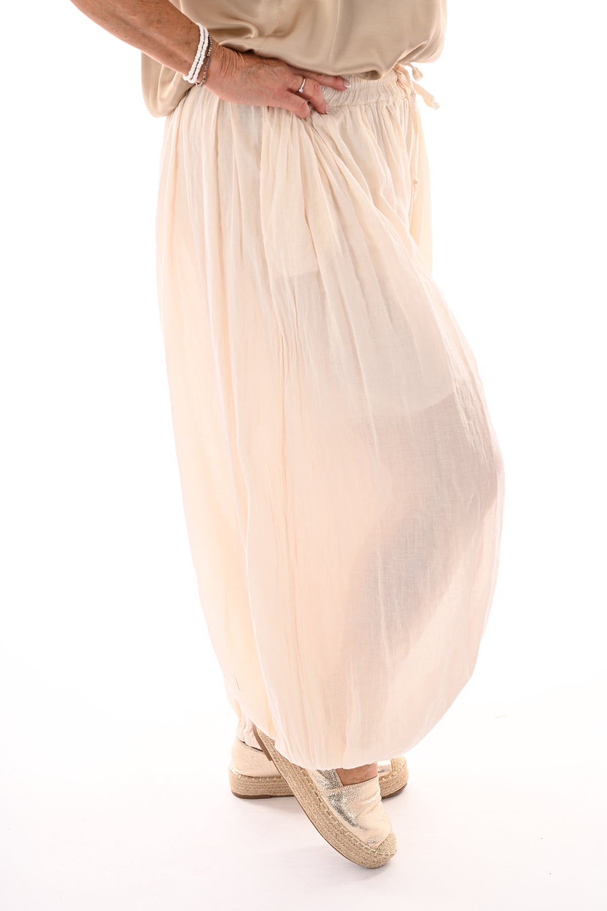 Ballon broek uni creme