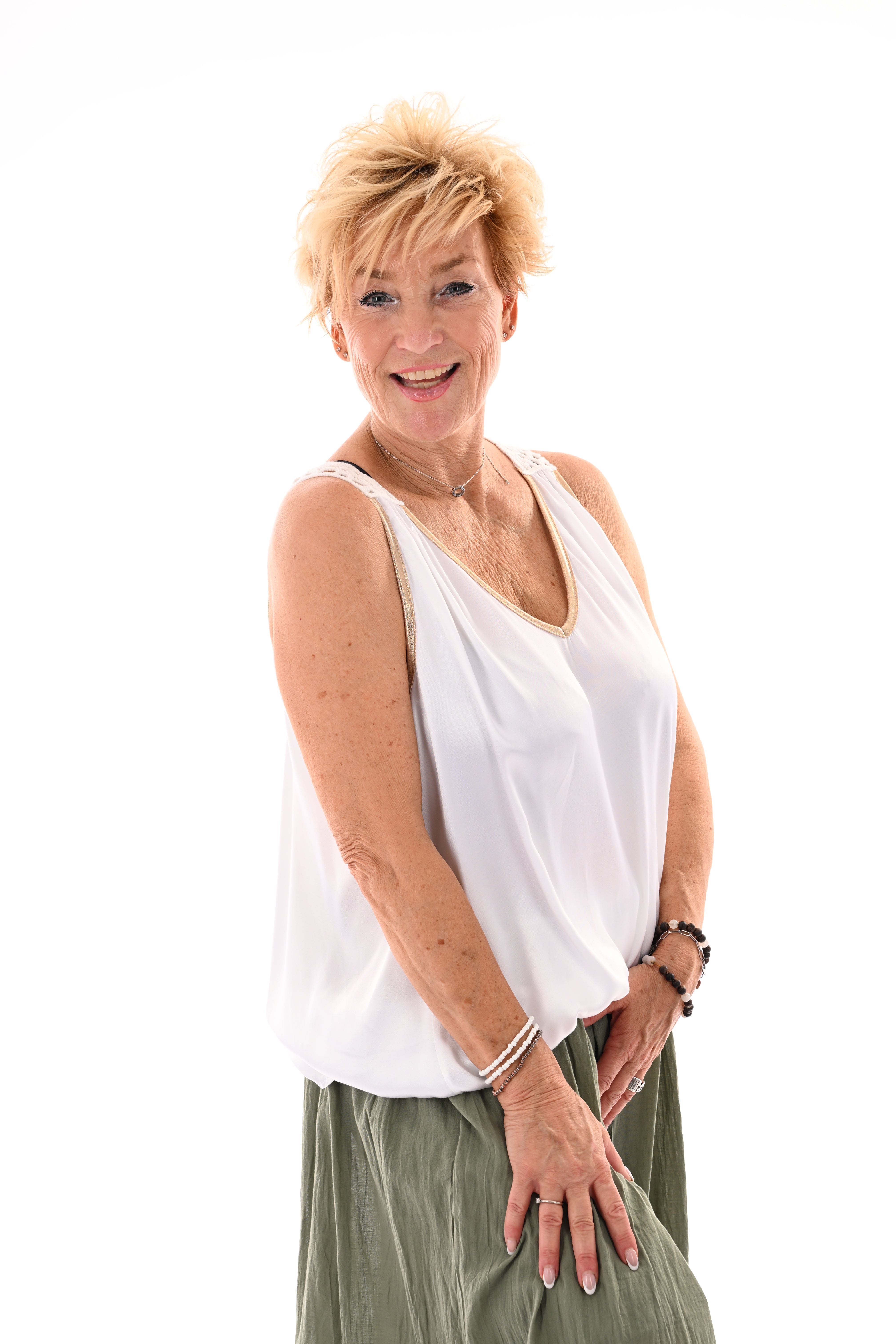 Silky top gehaakte rug roomwit