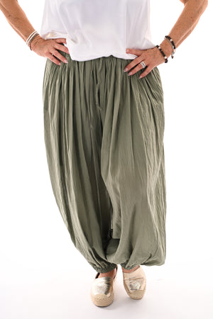 Ballon broek uni legergroen