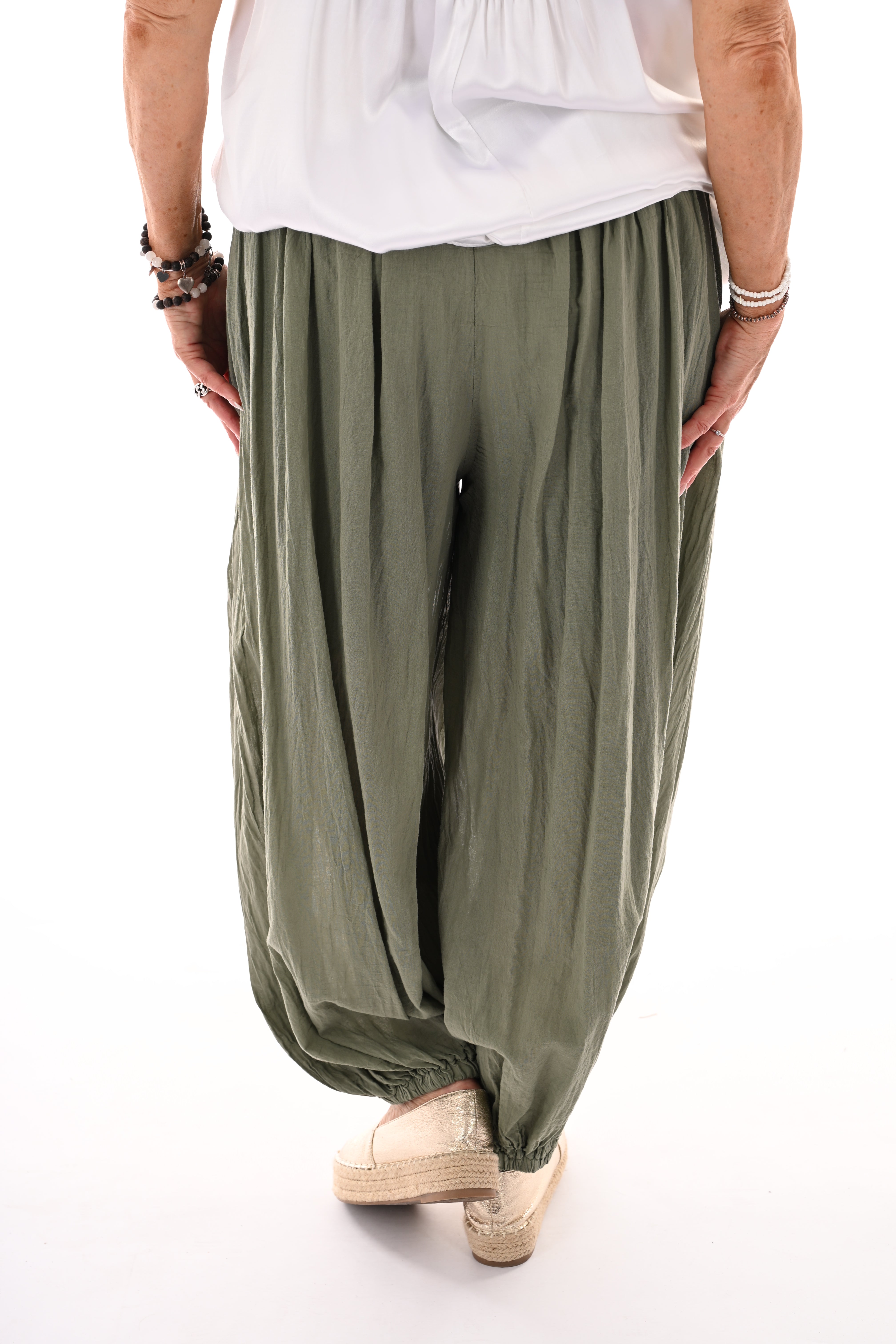 Ballon broek uni legergroen