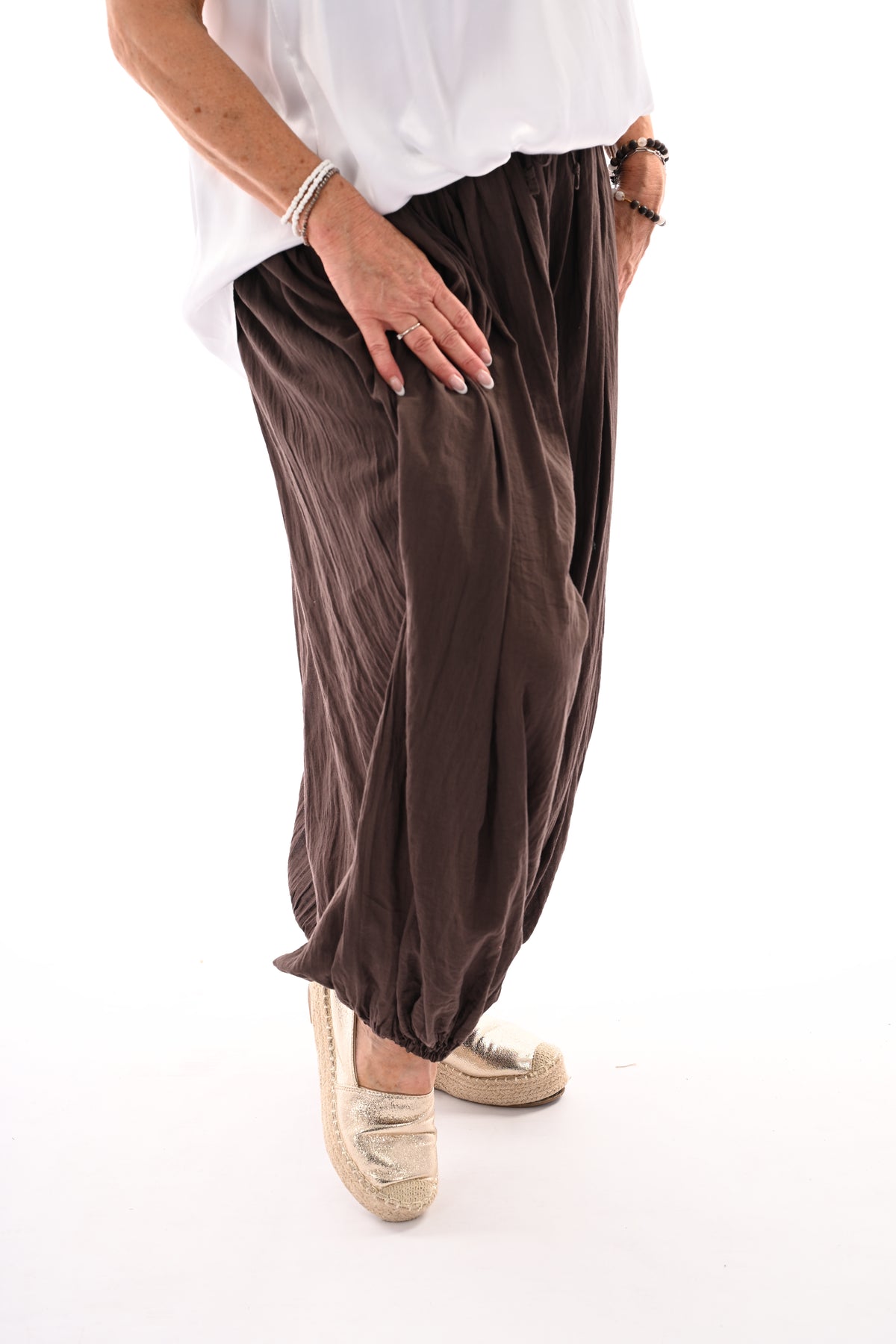 Ballon broek uni donkerbruin
