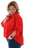 Oversized blouse ophaalmouwen rood