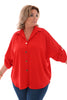 Oversized blouse ophaalmouwen rood