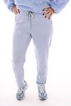 Jogger suedelook uni lichtblauw