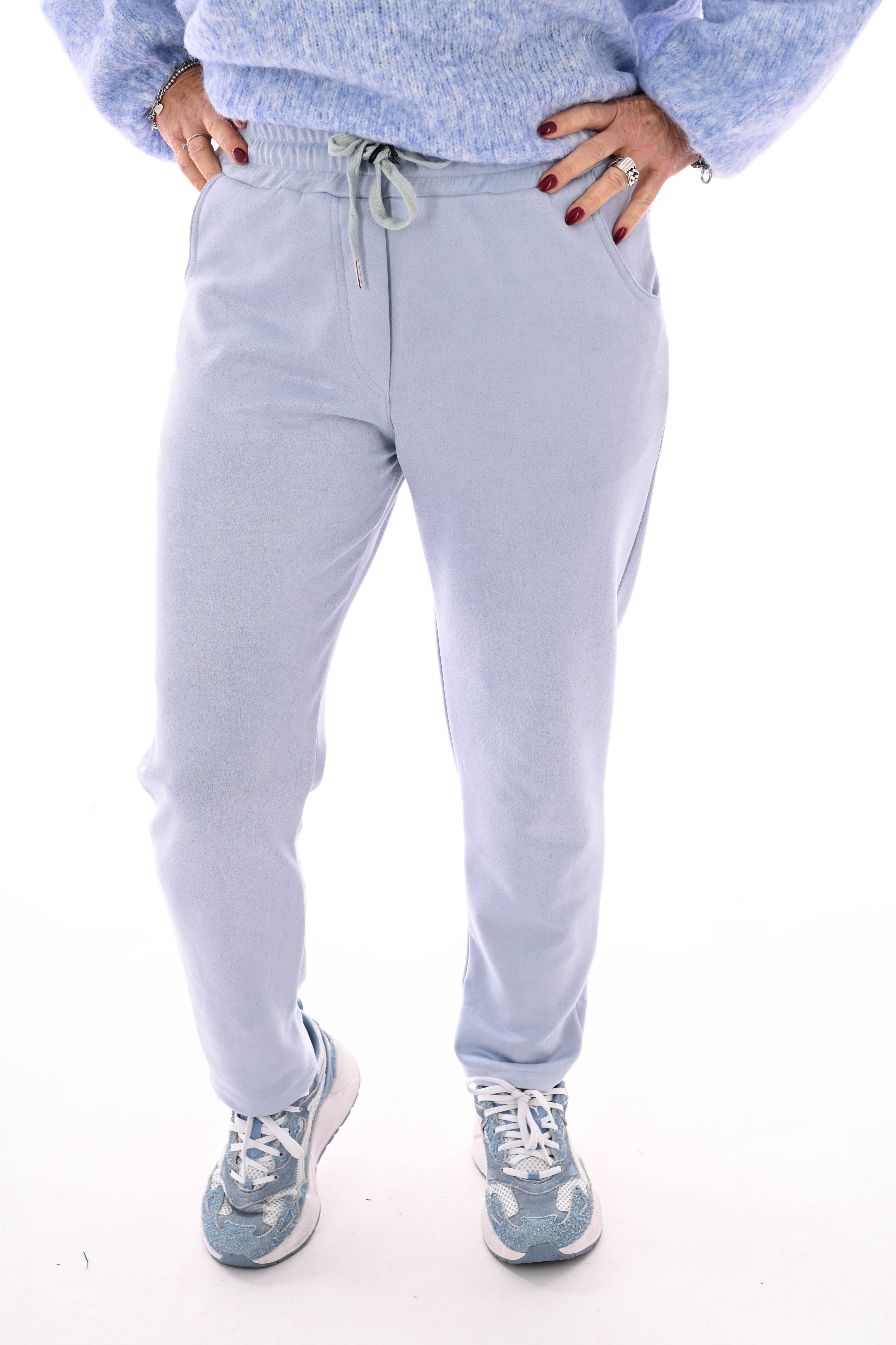 Jogger suedelook uni lichtblauw