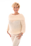 Off-shoulder trui creme