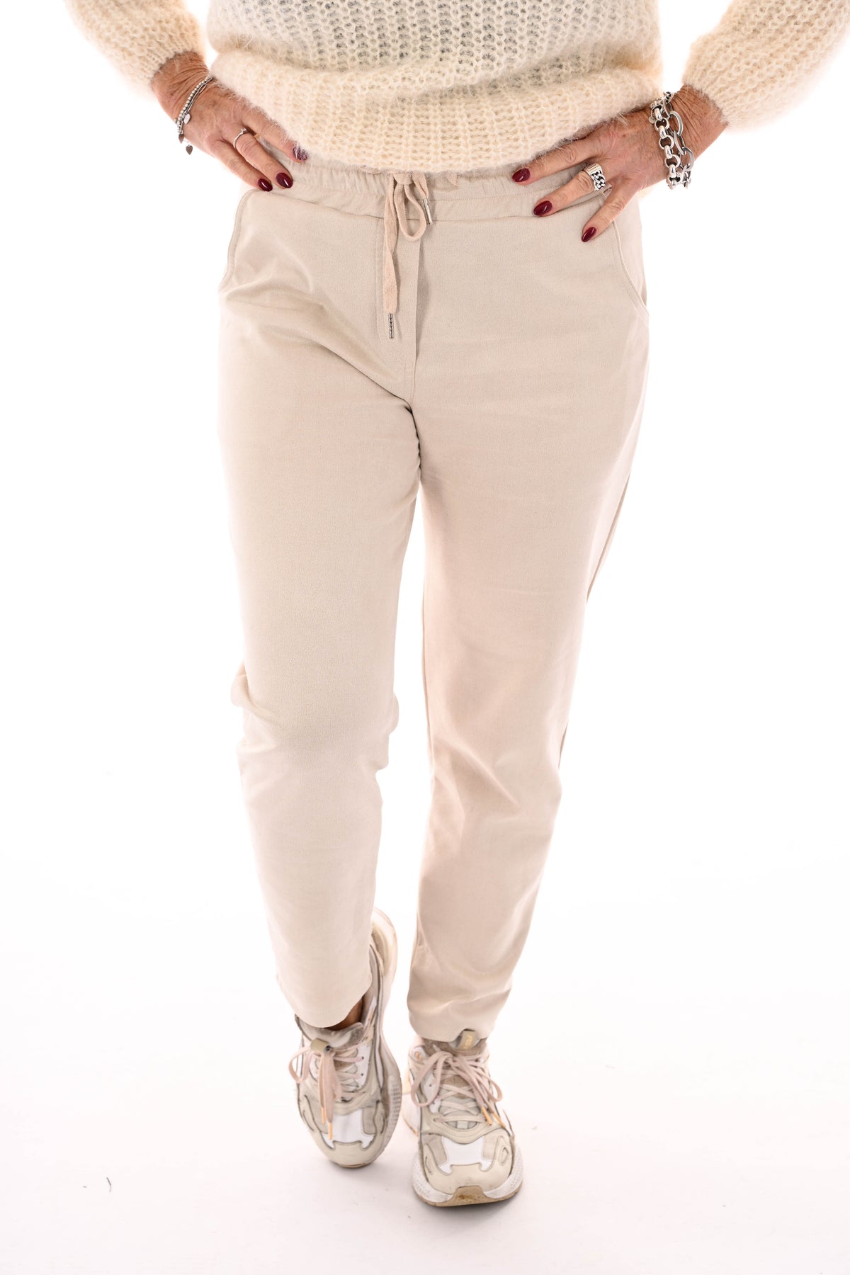 Jogger suedelook uni beige