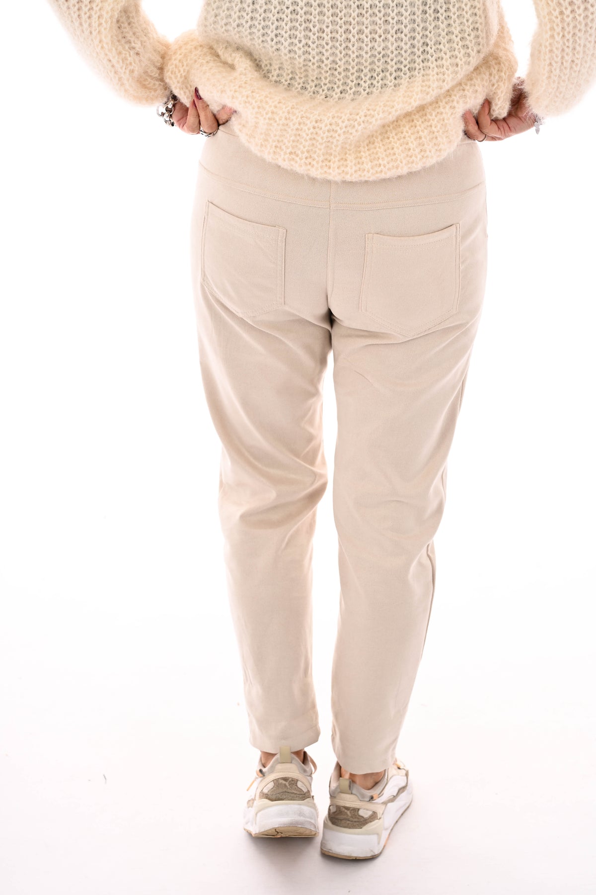 Jogger suedelook uni beige