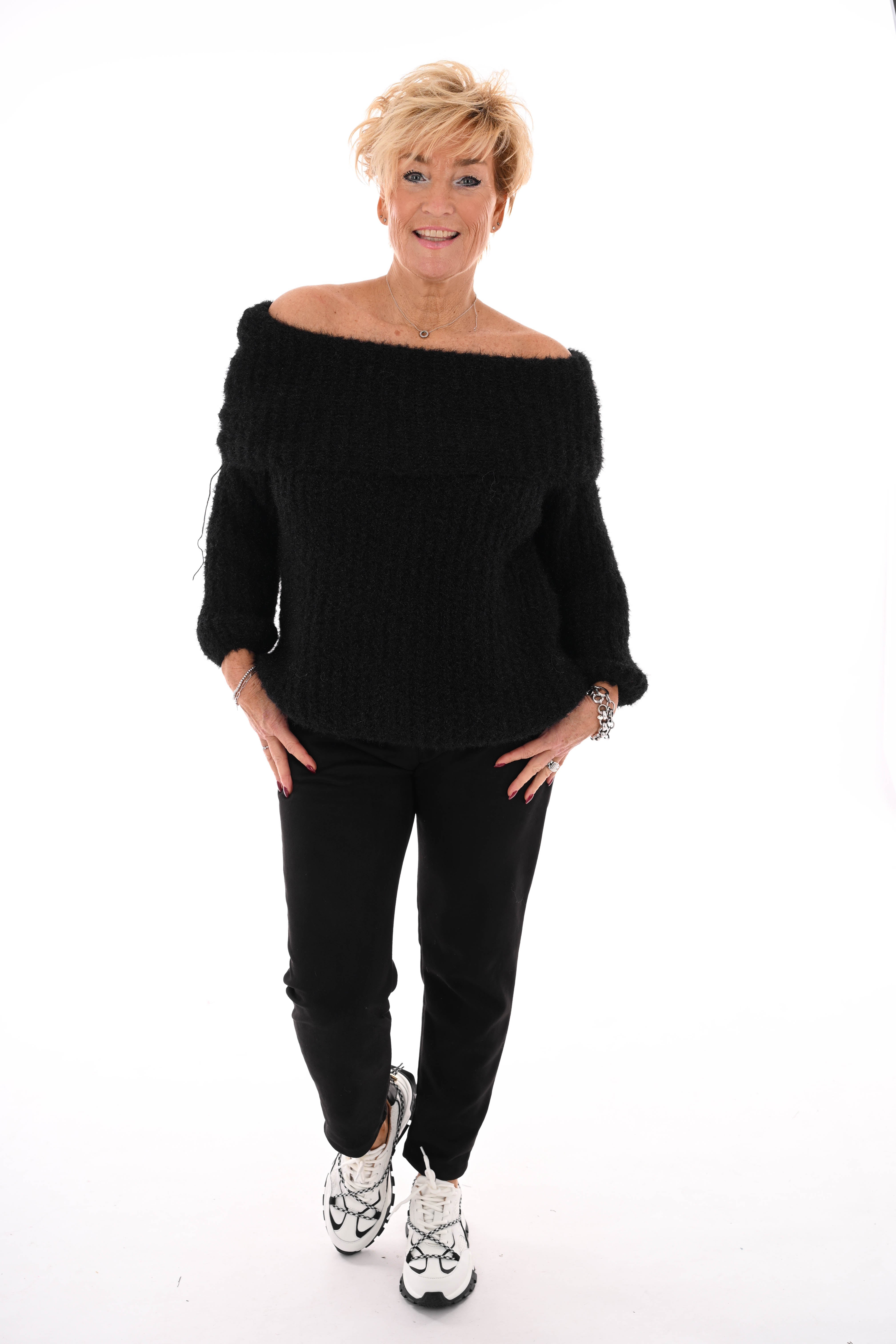 Jogger suedelook uni zwart