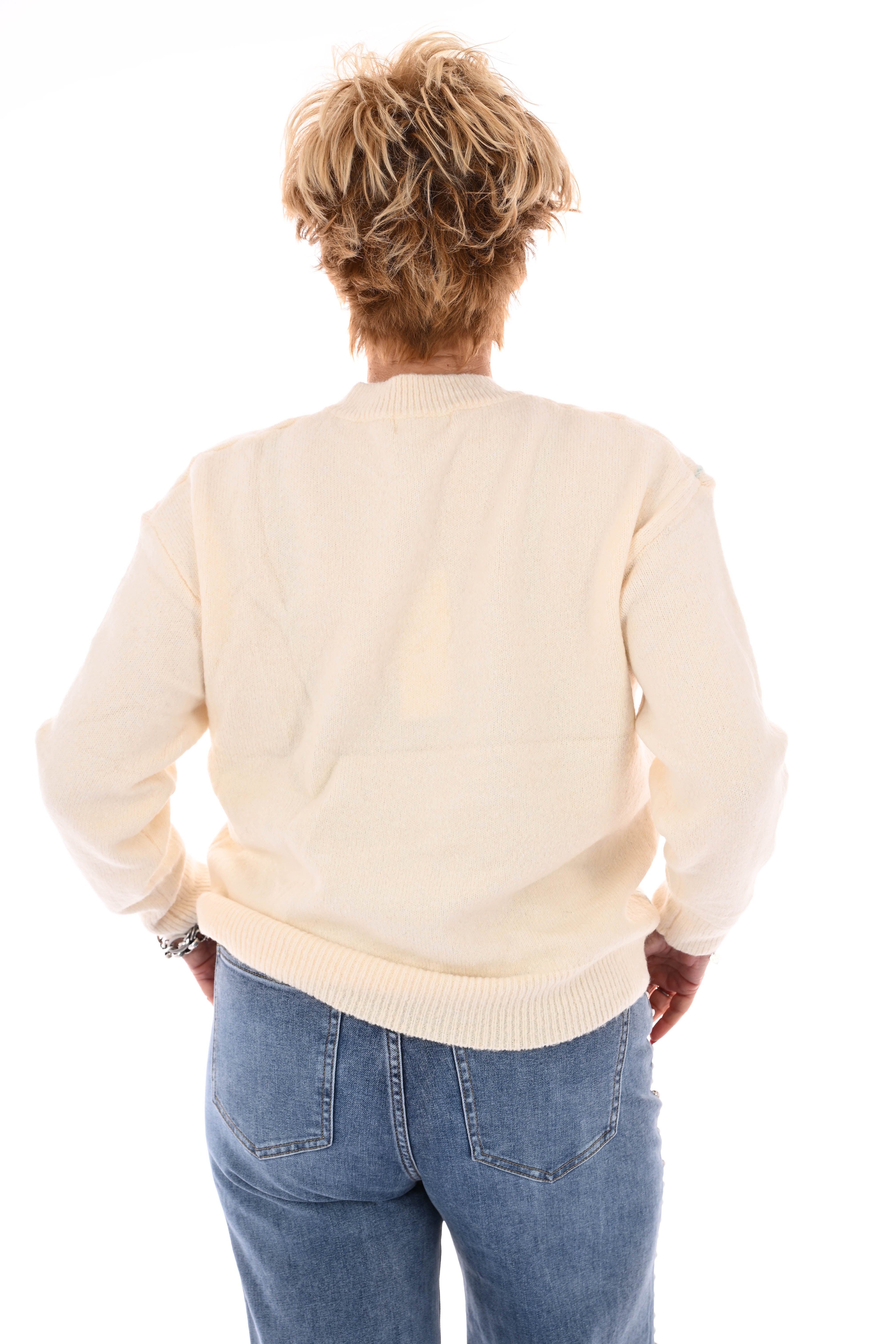 Trui ruitpatroon roze/blauw