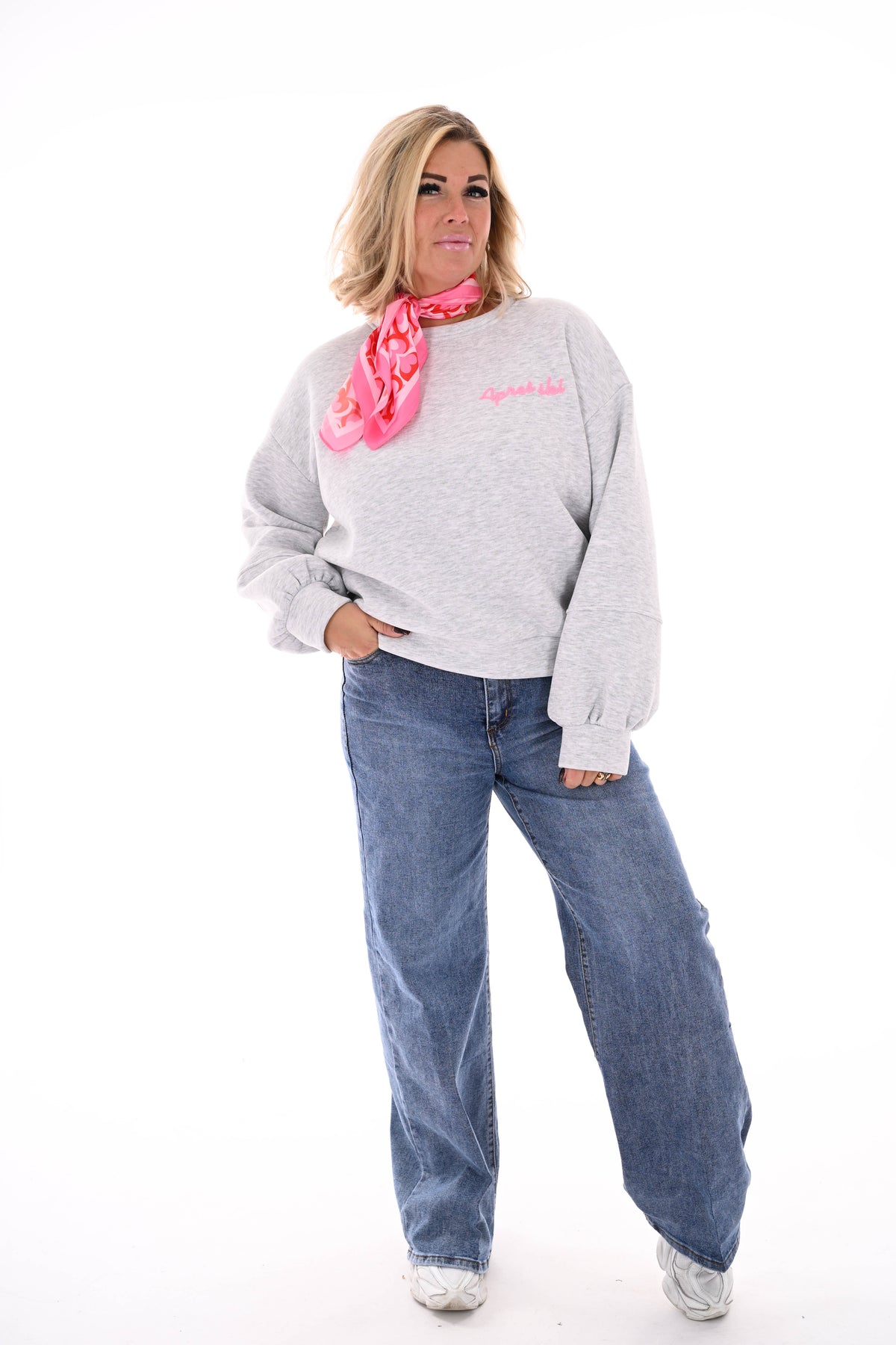 Sweater hart apres ski grijs