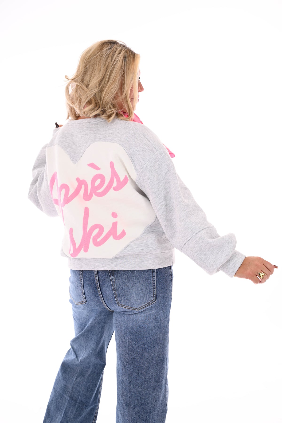 Sweater hart apres ski grijs