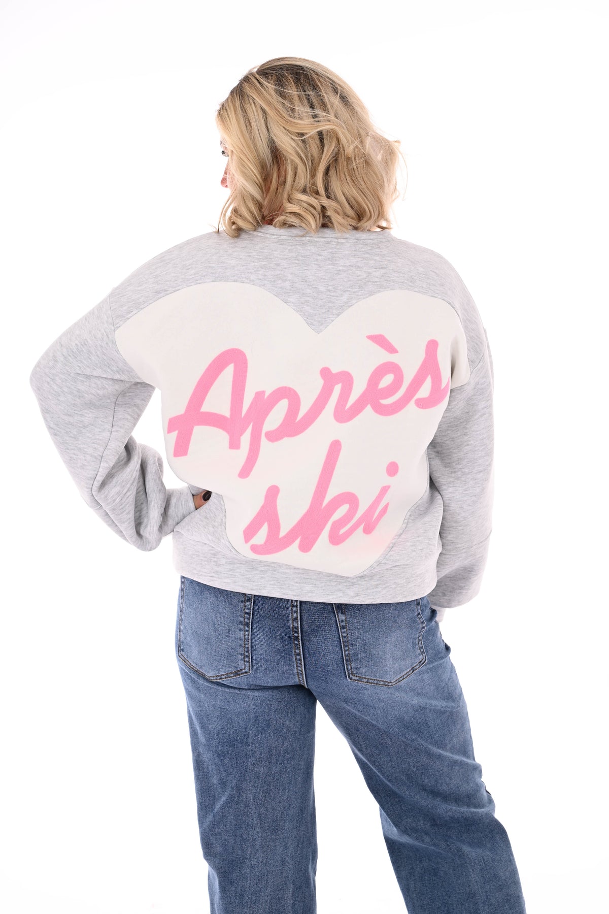Sweater hart apres ski grijs