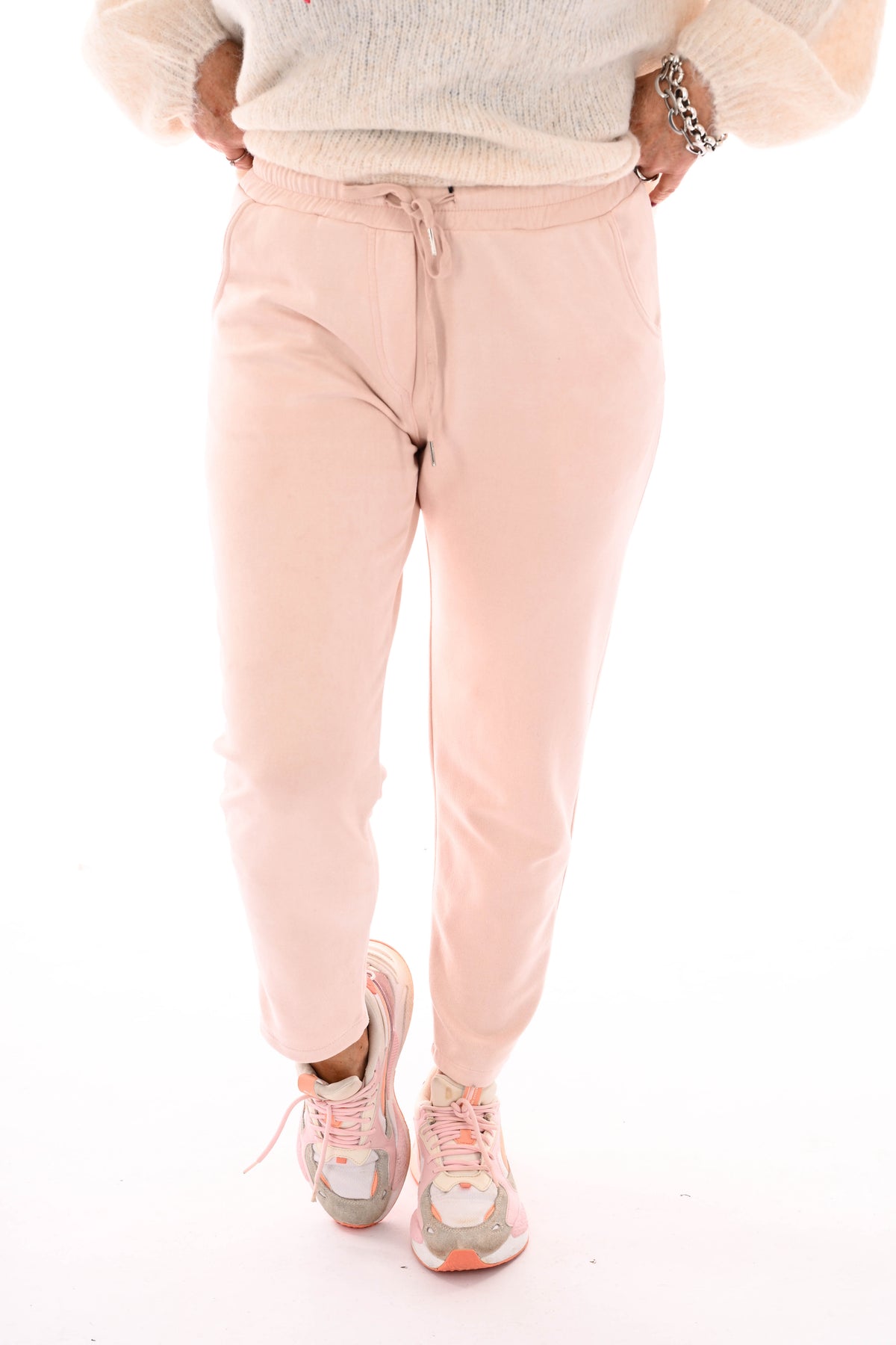 Jogger suedelook uni oudroze