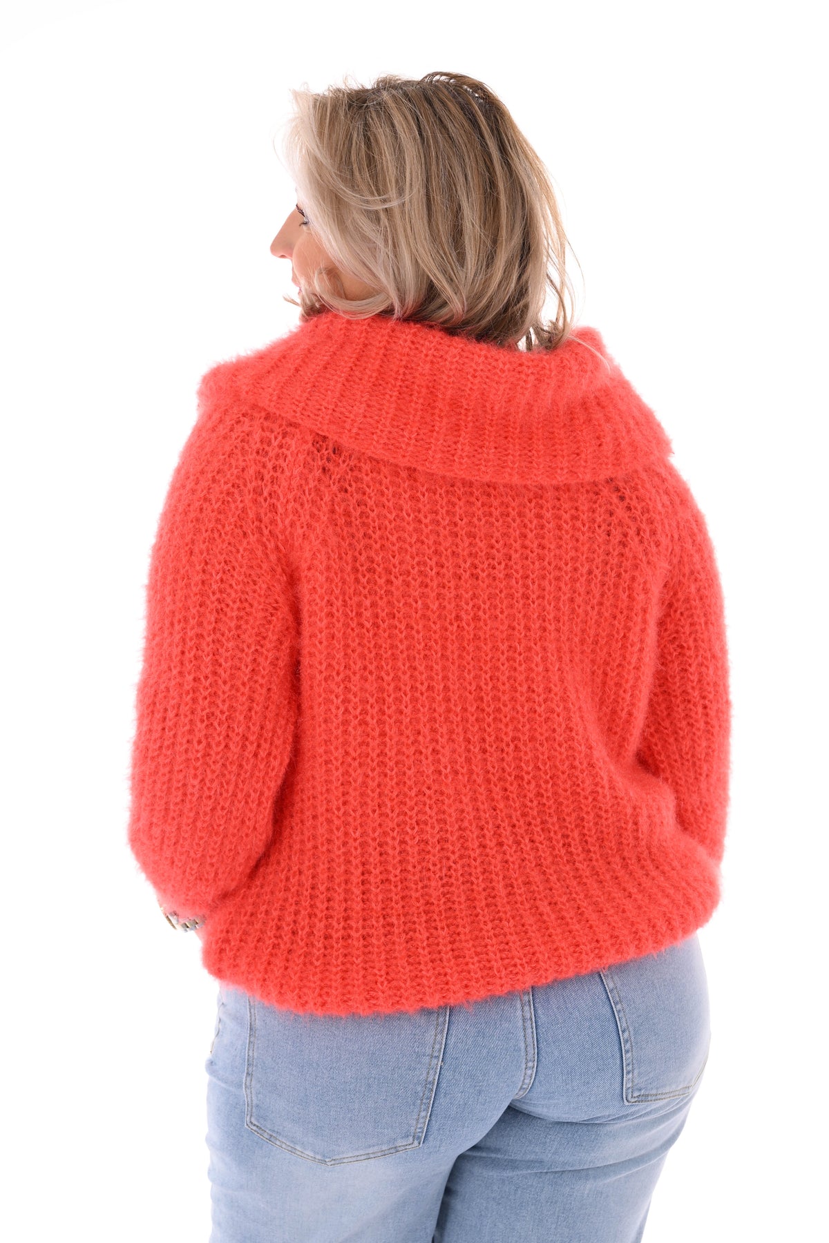 Off-shoulder trui oranje