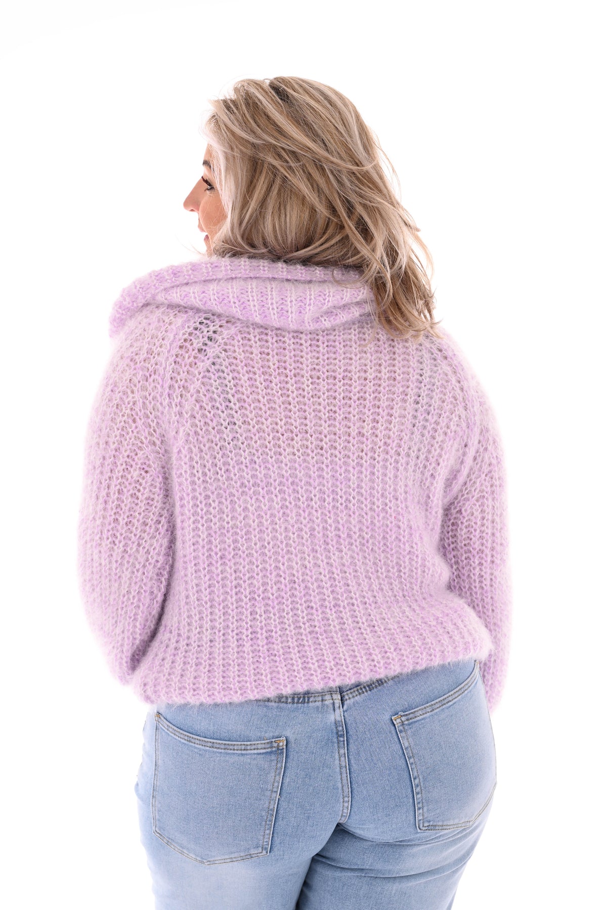 Off-shoulder trui lila