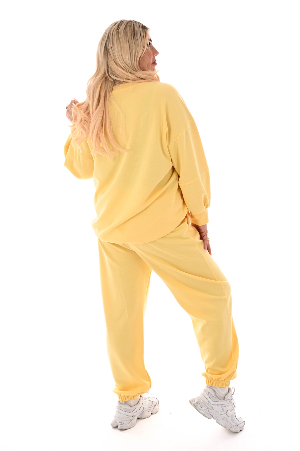 Tweedelig joggingspak H geel