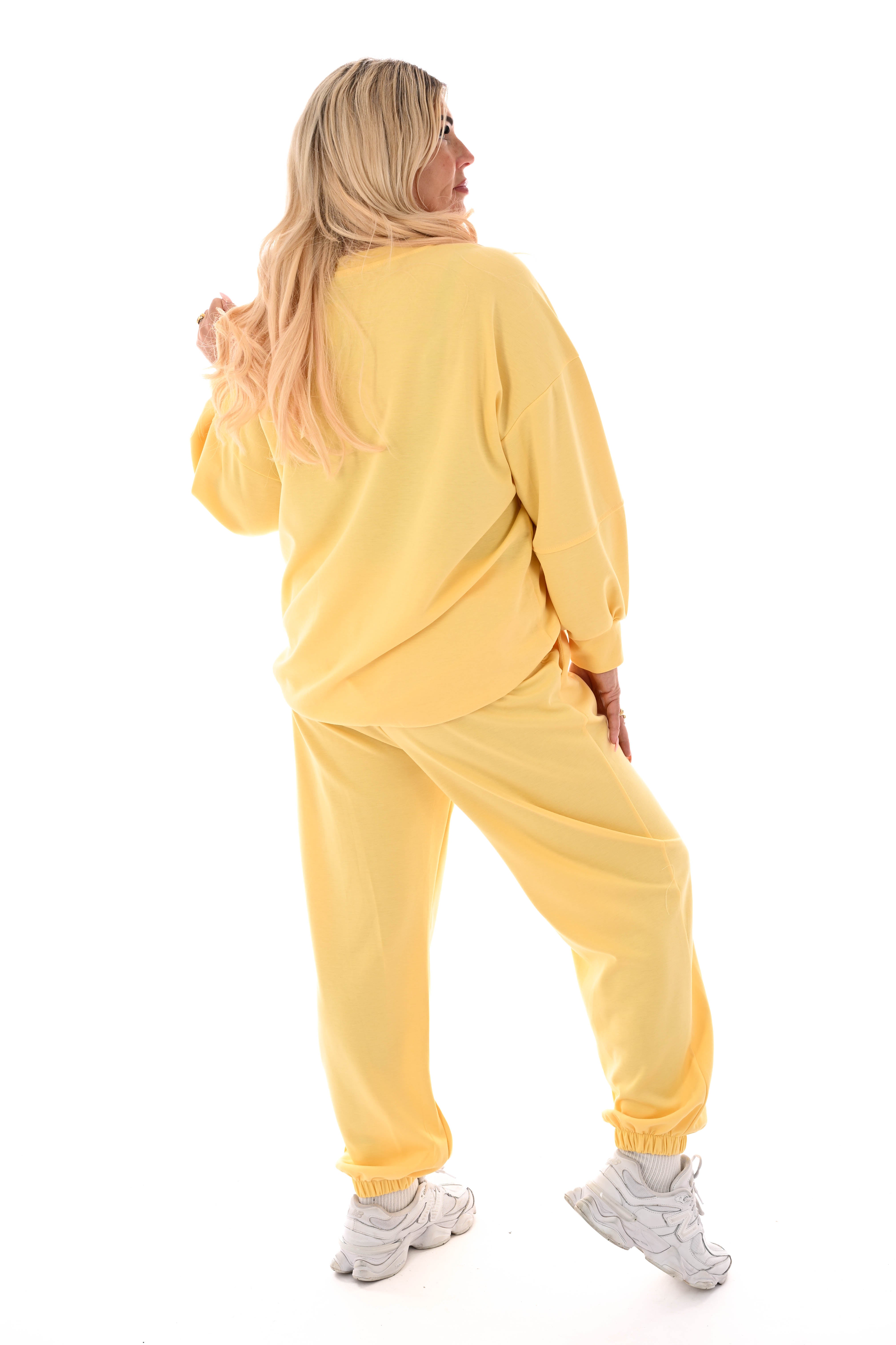 Tweedelig joggingspak H geel