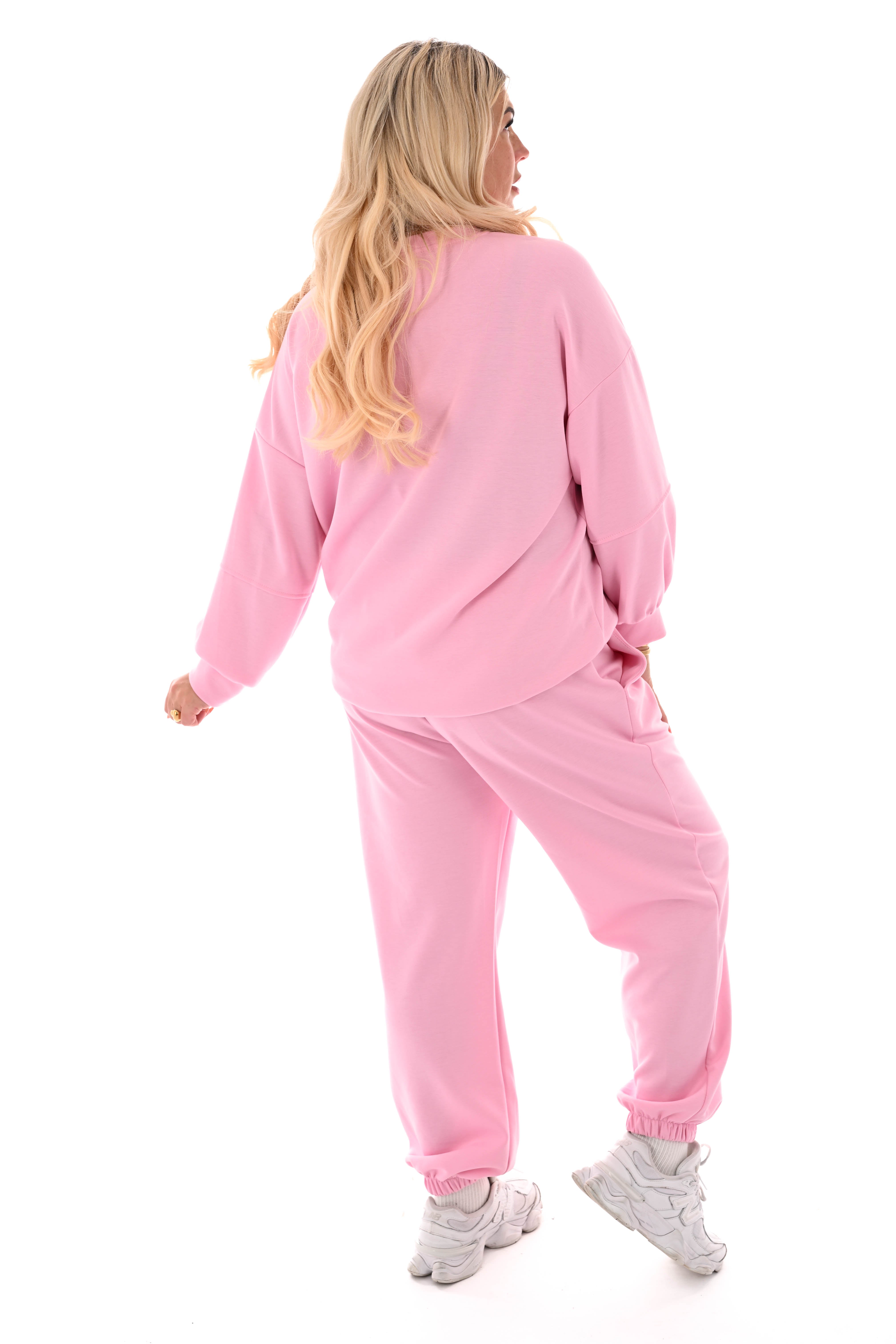 Tweedelig joggingspak H lichtroze