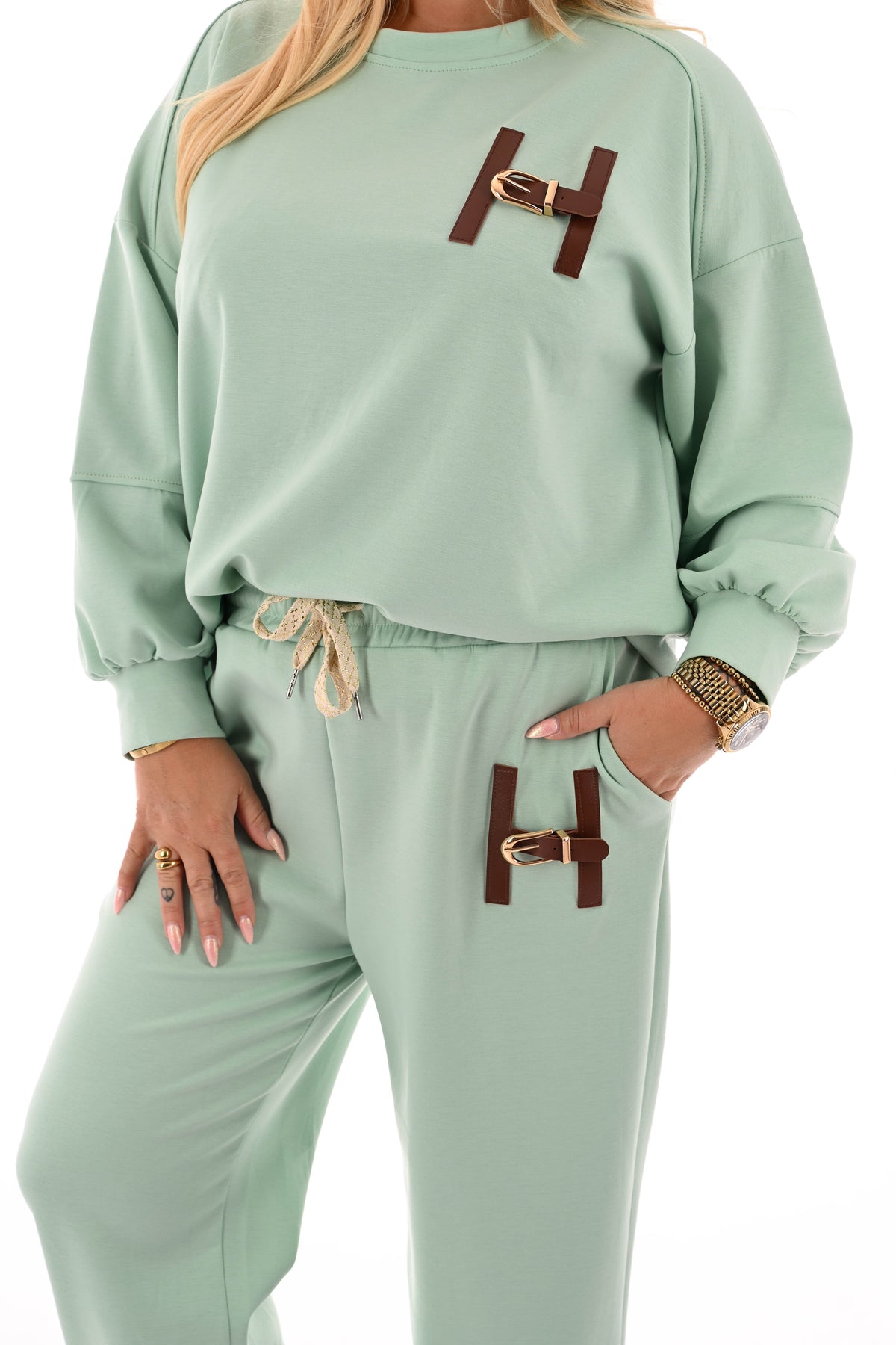 Tweedelig joggingspak H lichtgroen