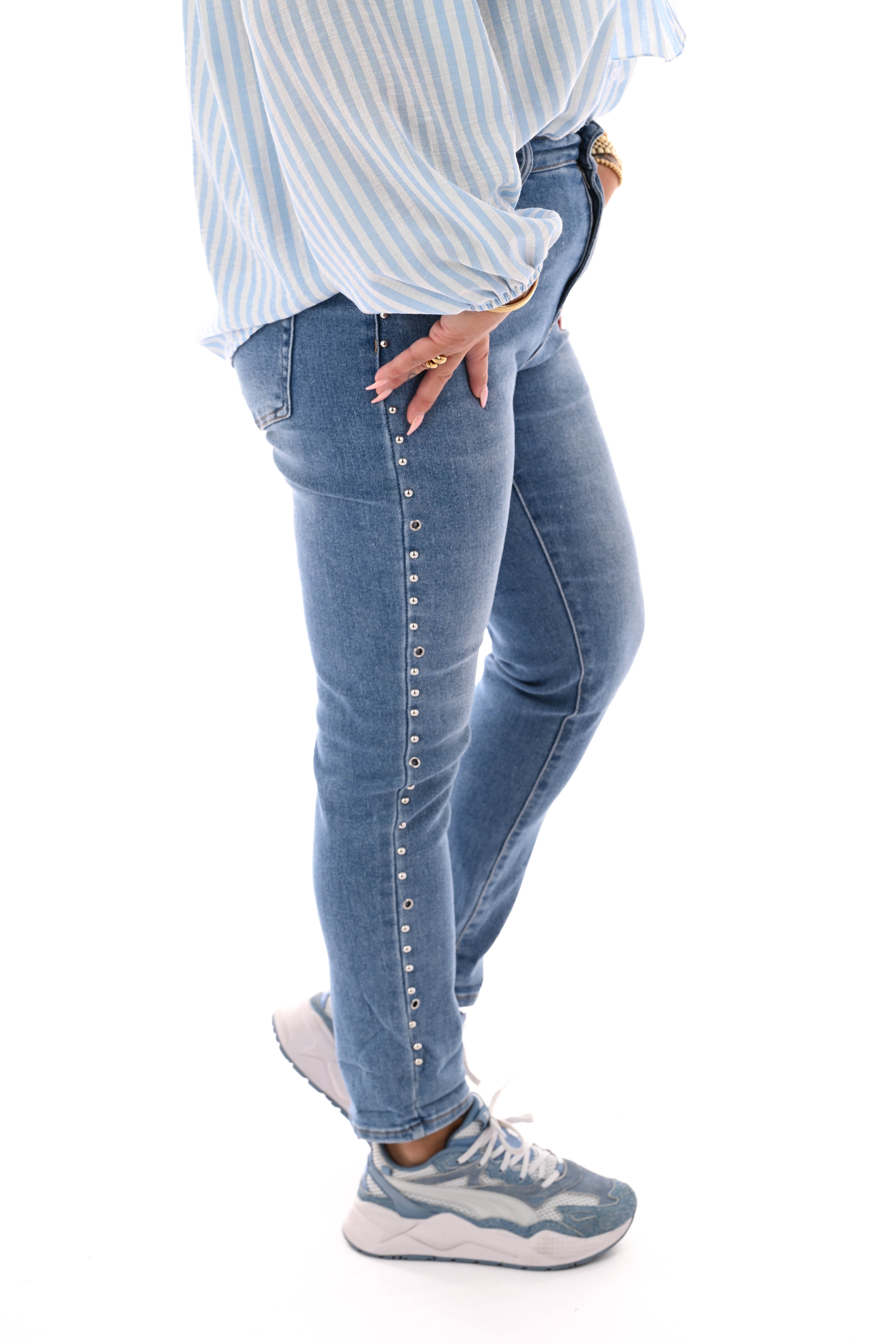 Redberry mom fit studs blauw
