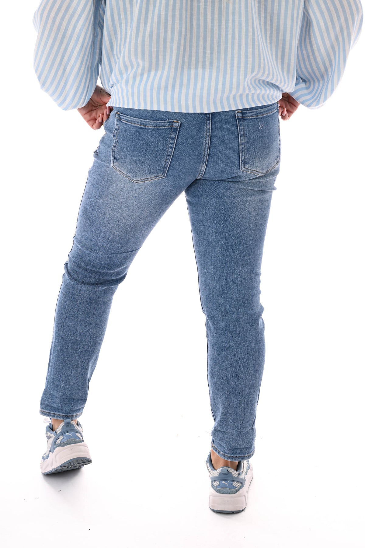 Redberry mom fit studs blauw