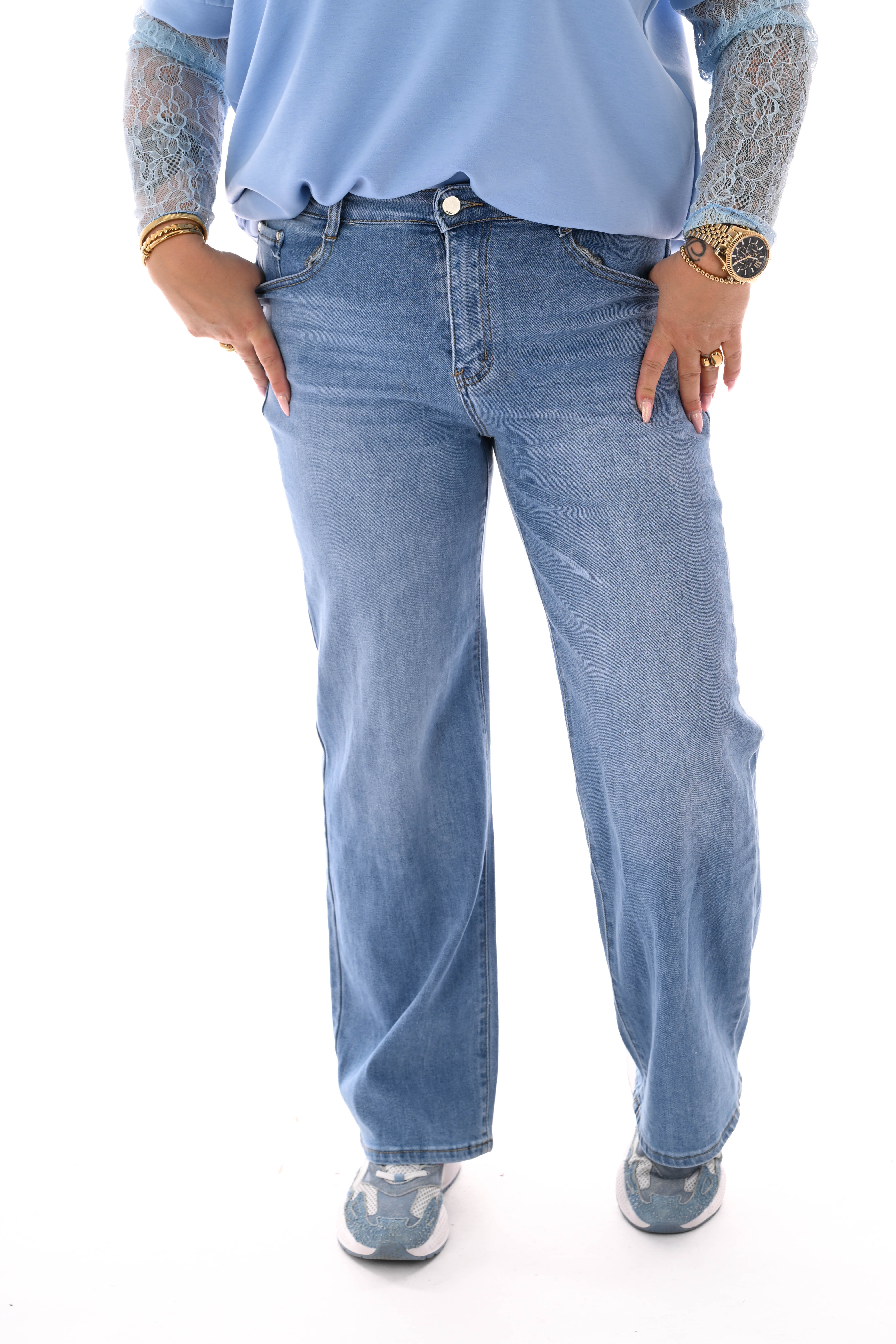 G-smack wide leg jeansblauw